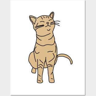 Cute Cat Minimal Line Drawing Posters and Art